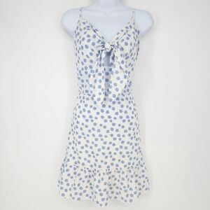 Cider Blue Daisy AOP Ruffle Hem Mini Dress Womens XXL Flirty Summer Resort